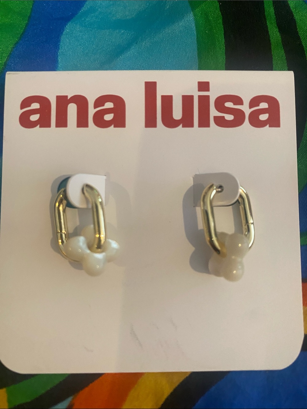 Ana Luisa White Enamel Mini Hoop Earrings